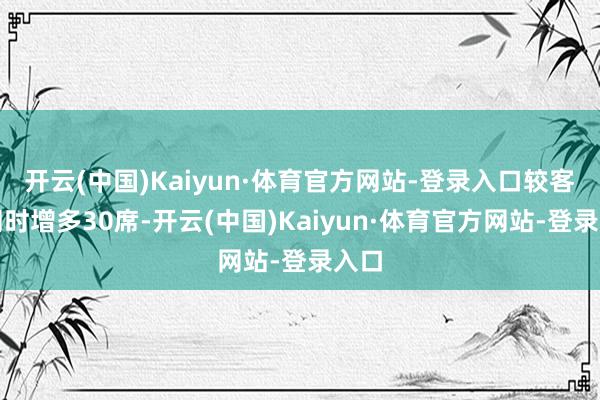 开云(中国)Kaiyun·体育官方网站-登录入口较客岁同时增多30席-开云(中国)Kaiyun·体育官方网站-登录入口