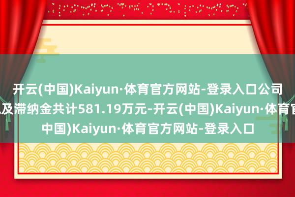 开云(中国)Kaiyun·体育官方网站-登录入口公司需补缴企业所得税及滞纳金共计581.19万元-开云(中国)Kaiyun·体育官方网站-登录入口