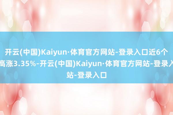 开云(中国)Kaiyun·体育官方网站-登录入口近6个月高涨3.35%-开云(中国)Kaiyun·体育官方网站-登录入口