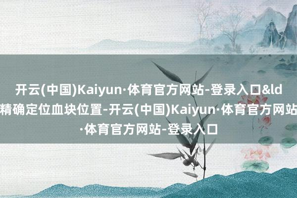 开云(中国)Kaiyun·体育官方网站-登录入口&ldquo;它能精确定位血块位置-开云(中国)Kaiyun·体育官方网站-登录入口